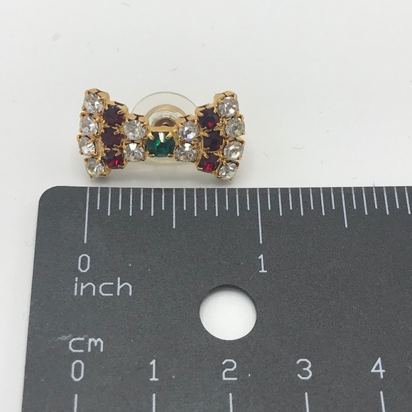 Holiday Crystal Bow Earrings - Picture 4 of 5
